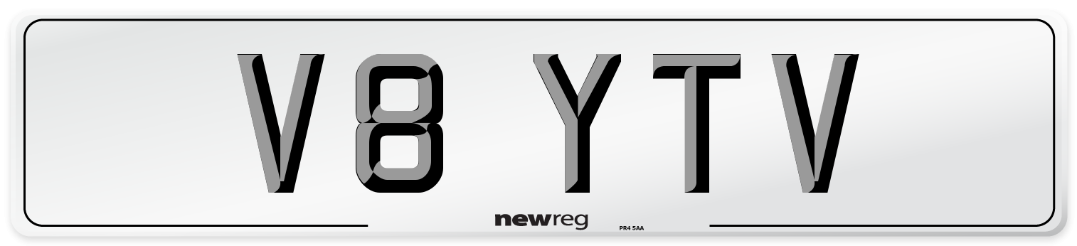 V8 YTV Number Plate from New Reg